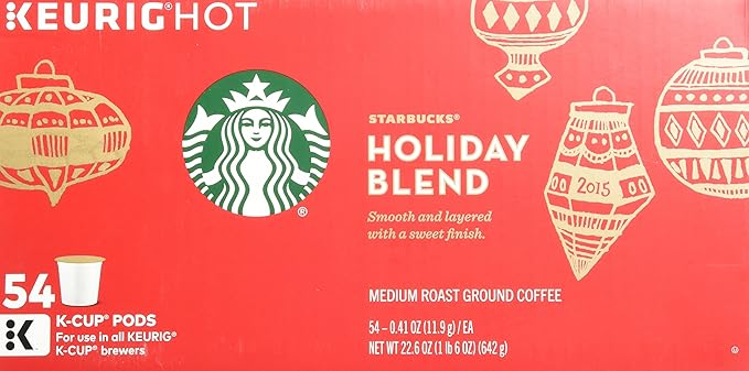 Starbucks K-Cups 54-Count Holiday Blend Medium Roast Coffee Limited Edition