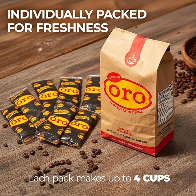 Mi cafe es ORO – Ground Coffee 100% Honduran Dark Roast Exotic Flavor Smooth Aroma Ideal for Drip Coffee Espresso or French Press Brewing – Freshly Packed Coffee Bags – 14 Oz | 3-Pack