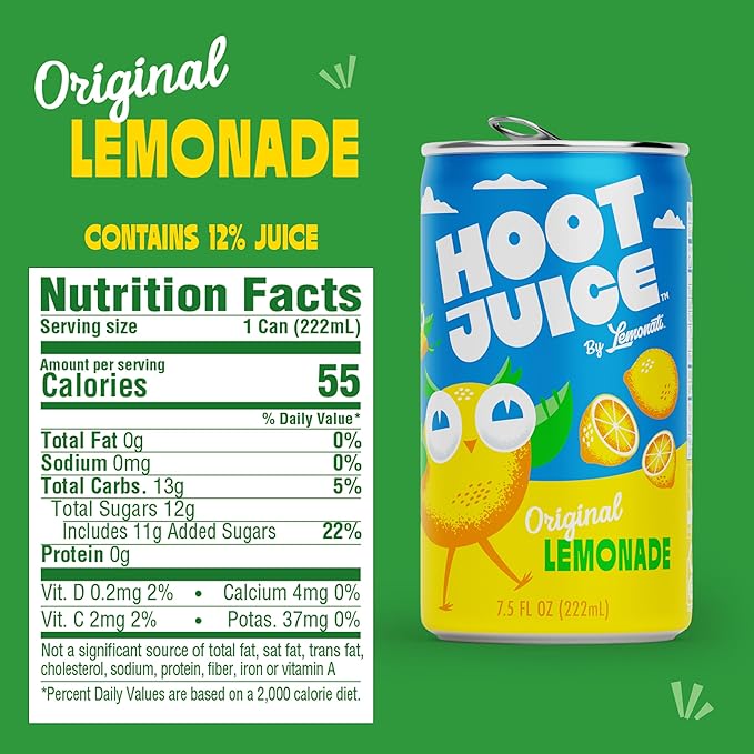 Hoot Juice Original Lemonade 24 Pack + Hoot Juice 3 Pack of Prints