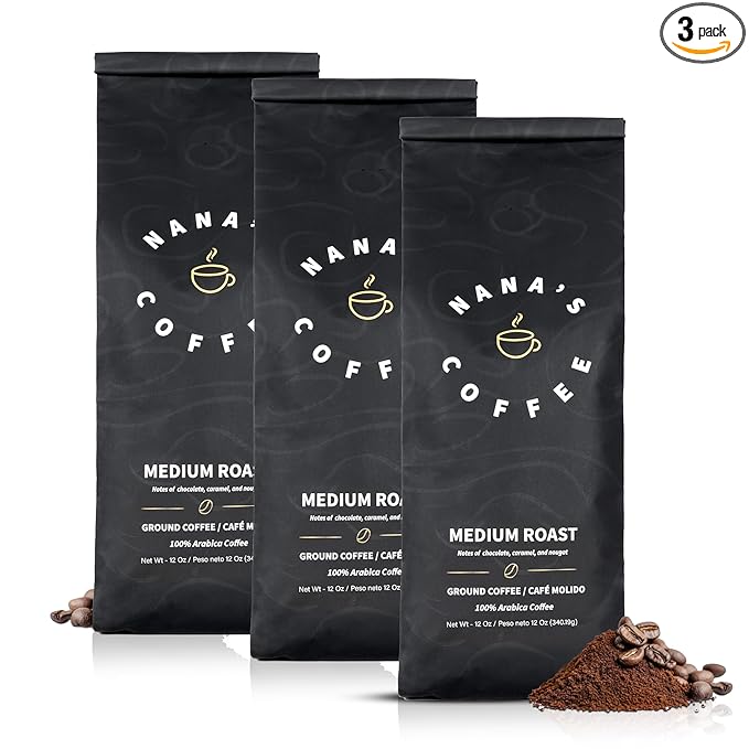 Nana’s Coffee Low Acid Organic Coffee Beans 12 Oz (Pack of 3) Single Origin Dominican Republic Smooth &amp Stomach Friendly Medium Roast