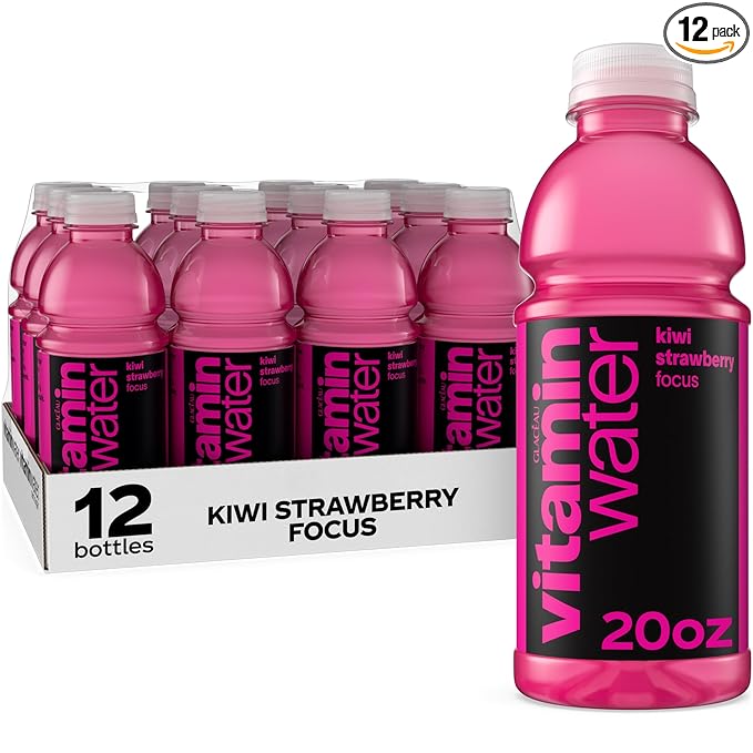 vitaminwater Focus Kiwi Strawberry Nutrient Enhanced Flavored Water Beverage 20 fl oz Bottles 12 Pack