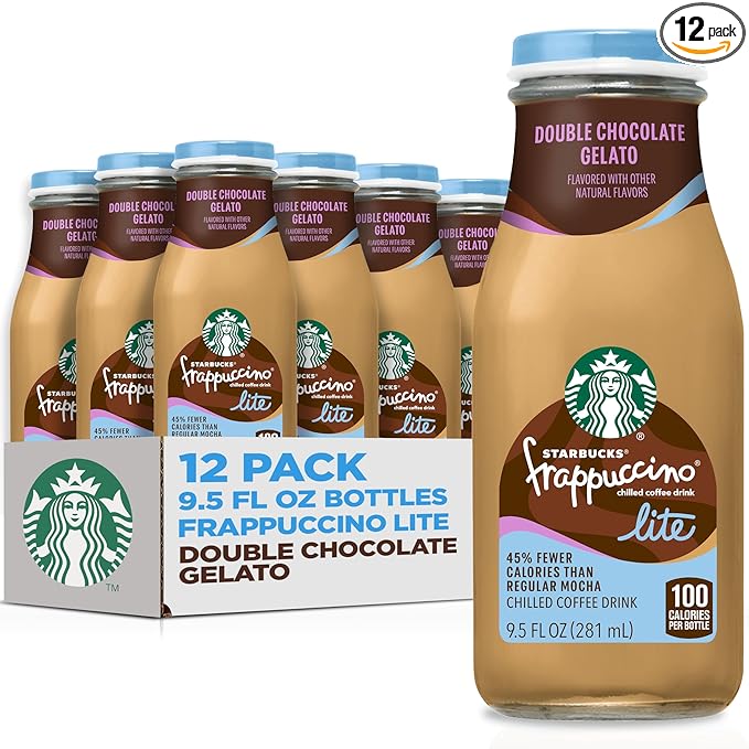Starbucks Frappuccino Lite Chocolate Gelato 9.5 Fl Oz Bottles (Pack of 12)