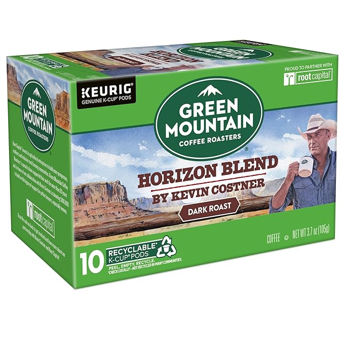 Green Mountain Coffee Roasters Horizon Blend Coffee by Kevin Costner Keurig Single Serve K-Cup Pods 60-Count (6 x 10 Count Boxes)
