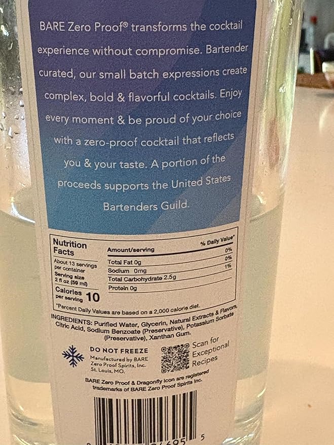 Bare Zero Proof® Rum Blanco Non-Alcoholic Spirit Alternative – Mango • Pineapple • Sugarcane (750 mL) | Ideal for Craft Zero Proof Cocktails | Pina Coladas | Daiquiris