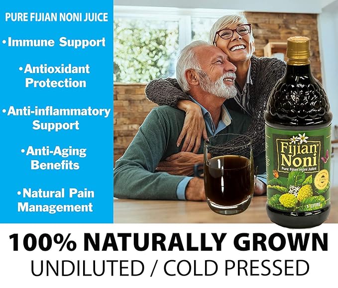 Fijian Noni® 100% Certified Organic Juice (Single 1 Liter) A Gift of Nature Rich in Antioxidants Gluten-Free.