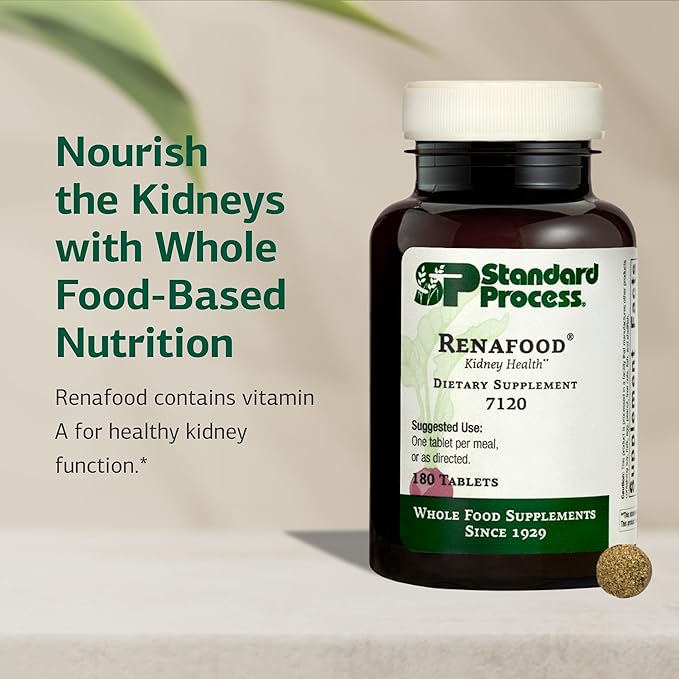 Standard Process Renafood - Supports Healthy Kidney Function &amp Antioxidant Activity - Contains Vitamins A - Non-Soy - 180 Tablets