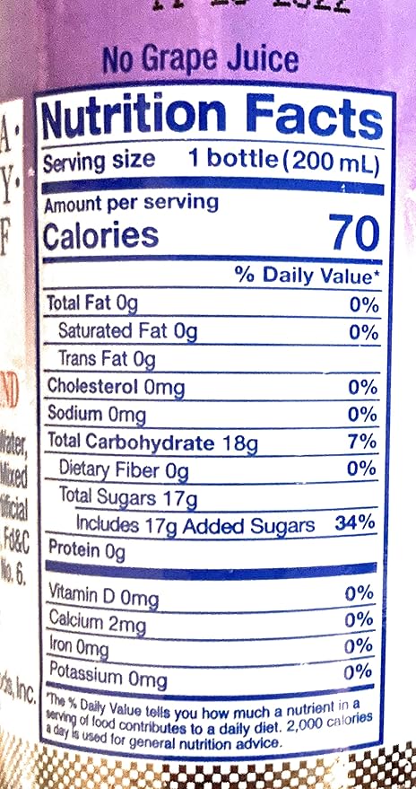 Shirakiku Grape Flavor Carbonated Ramune Dink 6.76 Fl Oz(6 Bottle)