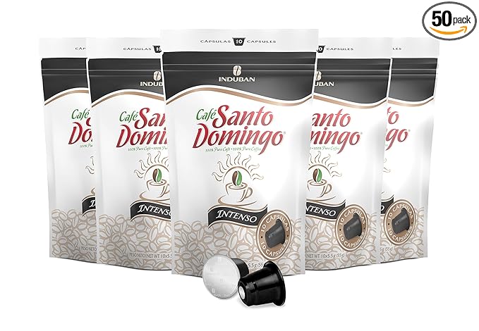 Café Santo Domingo Intenso Capsules - Compatible with Nespresso Original Brewers - Product from the Dominican Republic (50 Count)