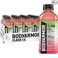 BODYARMOR Flash I.V. Electrolyte Beverage Strawberry Kiwi Hydration Drink with Coconut Water For Rapid Rehydration Post Workout Recovery 20 Fl Oz (Pack of 12)