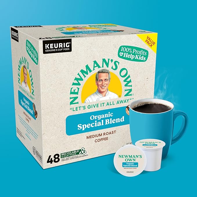 Newman's Own Organics Special Blend Single-Serve Keurig K-Cup Pods Medium Roast Coffee Pods 48 Count