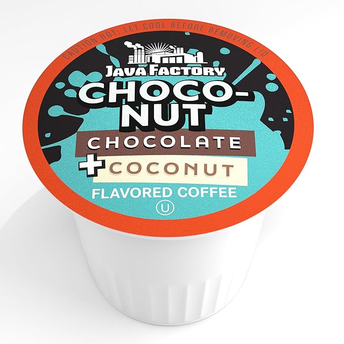 Java Factory Coffee Pods Chocolate and Coconut Coffee for Keurig K Cup Brewers Choconut 80 Count