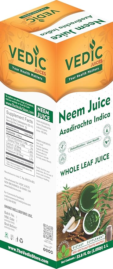 Vedic Neem Juice - (Pack of 1) - 33.8oz Ideal for Daily Use