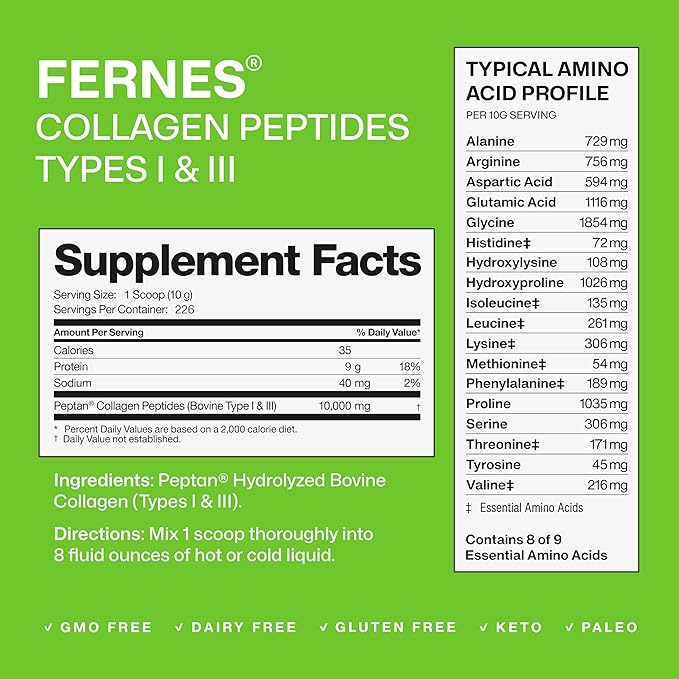 Collagen Powder for Women Men (5LB) Type I &amp III Flavorless &amp Odorless Easy-Mix Hydrolyzed Peptan Protein Peptides Joint Hair Skin &amp Nail Support Gluten-Free Non-GMO Keto Paleo Grass-Fed K