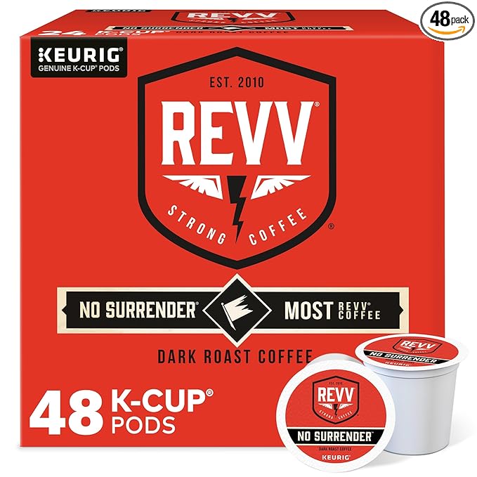 REVV No Surrender Keurig Single-Serve K-Cup Pods Dark Roast Coffee 48 Count