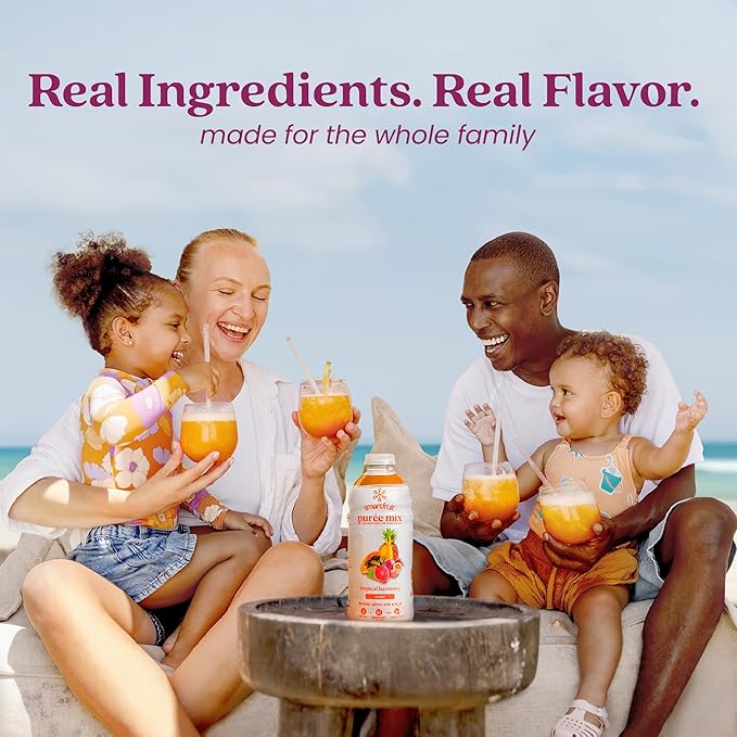 Smartfruit Tropical Harmony + Aloe – 100% Real Fruit Purée with Pineapple Passion Fruit Papaya &amp Guava – Great for Smoothies Juice Yogurt Cocktails Teas – High in Vitamin A &amp C – 2-Pk 4