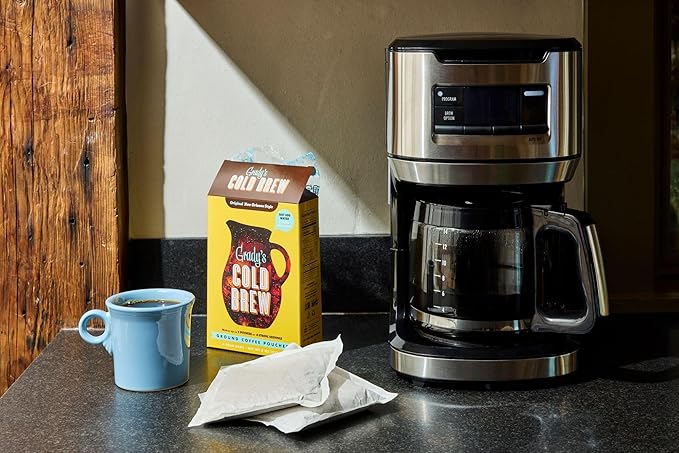 GRADY’S COLD BREW New Orleans Style 100% Arabica Ground Coffee &amp Chicory Pouches TWO Boxes of Four Easy-to-Brew Bean Bags Makes 24 drinks