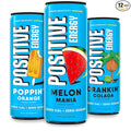 Positive Energy Drink - Variety Pack | Zero Sugar Zero Calorie 12oz Cans (Pack of 12) | Hydrating Electrolytes Immunity Support with Zinc Healthy Energy Boost
