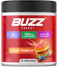 Morning Buzz Energy Drink Powder - Energy Boost Drink Mix - Sugar-Free Energy Powder with Antioxidants - Morning Kickstart and Sports Nutrition Endurance Product - 30 Servings Fruit Punch 7.9 Ounces