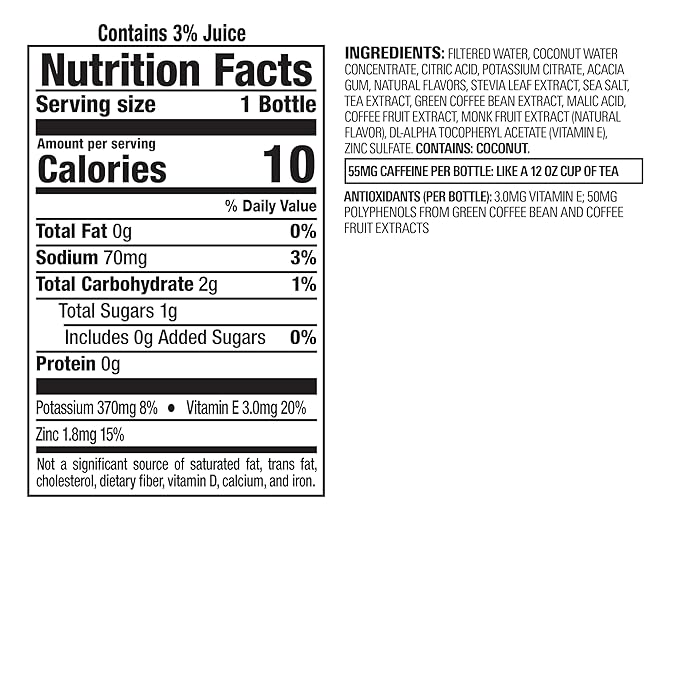 Bai Antioxidant Infused Water Beverage Madagascar Coconut Mango with Vitamin C and No Artificial Sweeteners 18 Fluid Ounce Bottle 12 Pack