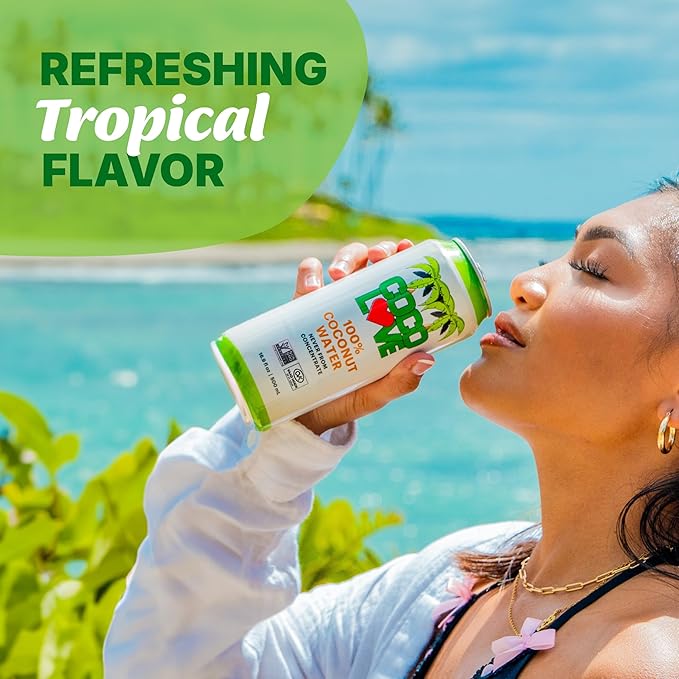Coco Love 100% Coconut Water | 16.9 Fl Oz - 500 ml (12 Pack)