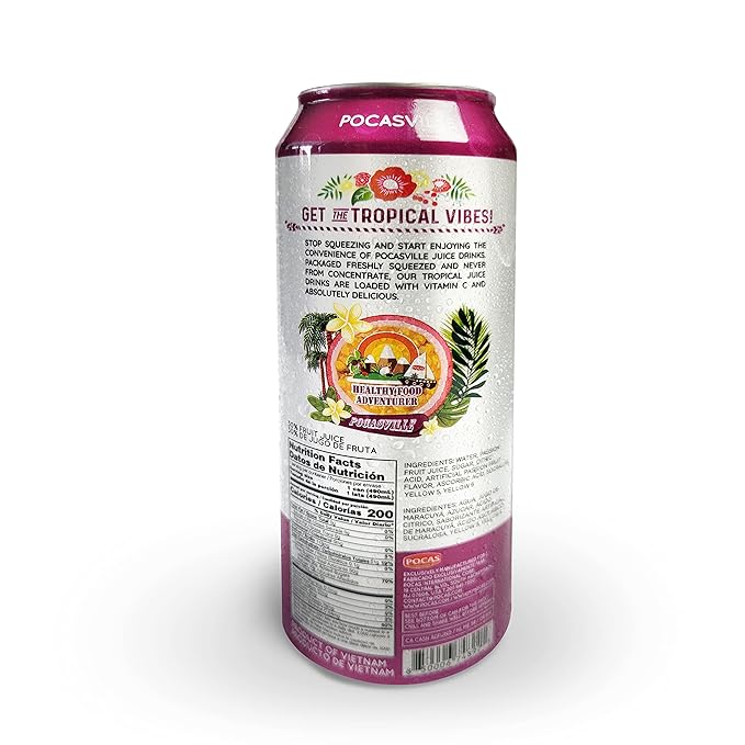Pocasville Fruit Juices 16.5 Fluid Ounce (Pack of 12) (Passion Fruit)