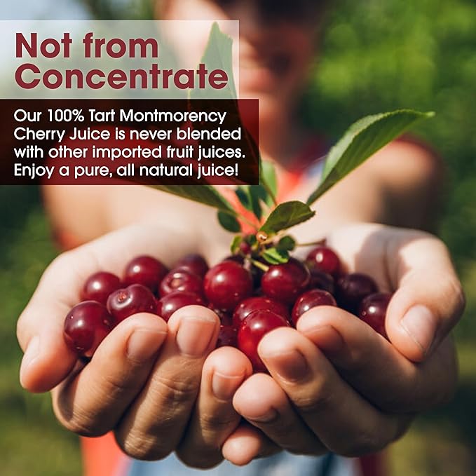 Cherry Bay Orchards Tart Montmorency Cherry Juice 64 oz Bottle (2 Pack total 128 ounces) - 100% Natural Tart Montmorency Cherry Juice Promotes Health and Wellbeing - Not from Concentrate