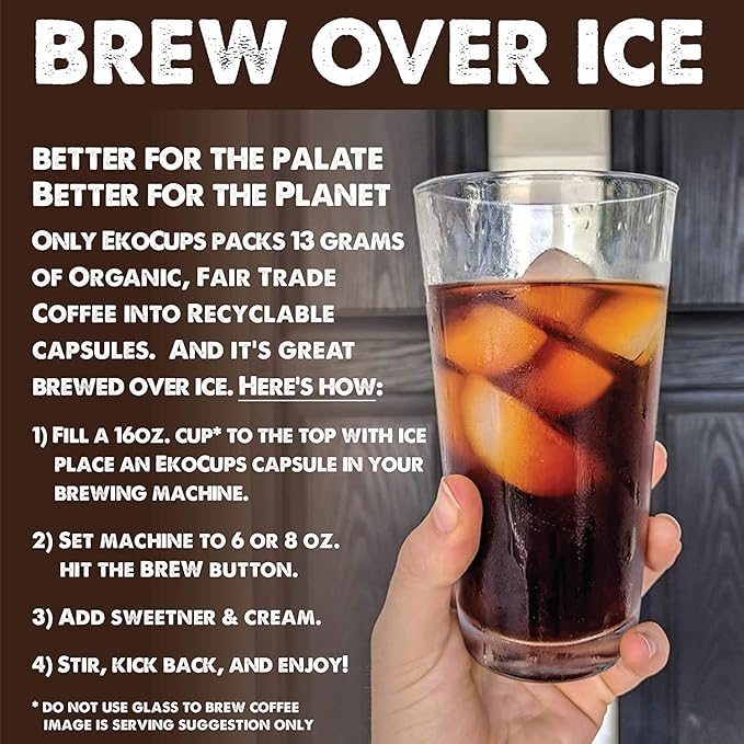 EKOCUPS Organic &amp Fair Trade Gourmet Hot or Iced Coffee Single Serve Cups for Keurig K Cup Brewer Variety Pack Sampler 30 Count