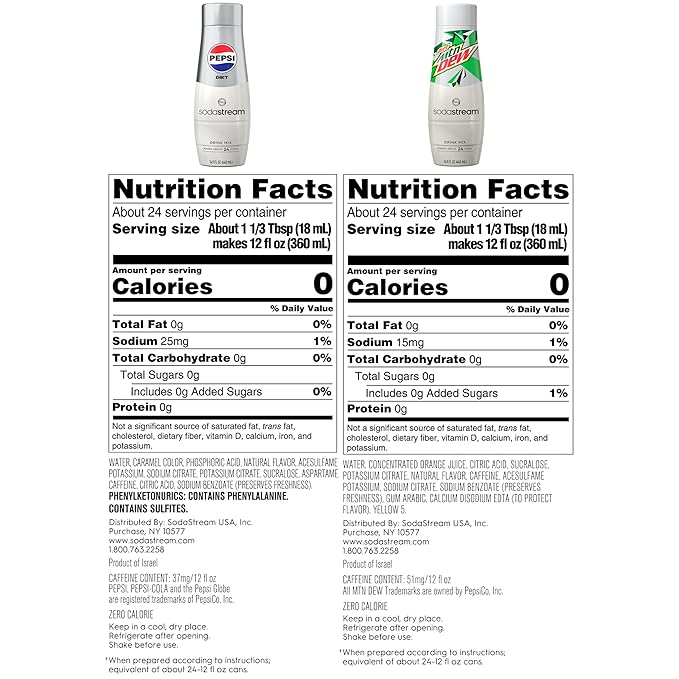 SodaStream Pepsi &amp MTN Dew Variety Pack Diet 440ml (Pack of 3)