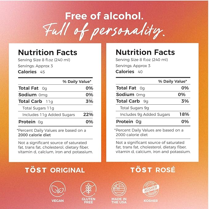 TÖST Rosé All-Natural Non-Alcoholic Sparkling Beverage 750 ML - 12 Pack