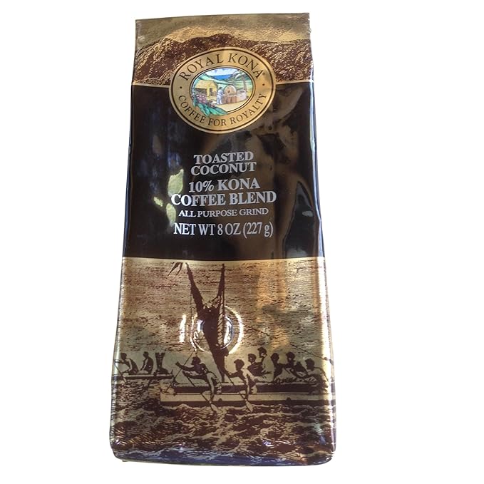 Royal Kona 10% Kona Coffee Blend Multi-Flavor - 3 Pack Ground Coffee (3 x 8 Ounce)