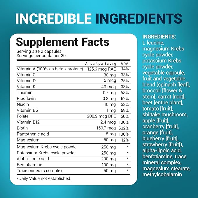 Dr. Berg Whole Food Multivitamin with Minerals - Daily Multivitamin for Men and Women - Includes Premium Whole Food Fruits and Vegetable Blend with Folate Alpha-lipoic Acid and More - 60 Capsules