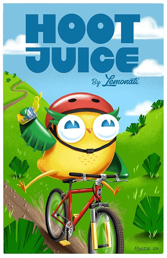 Hoot Juice Blueberry Lemonade 12 Pack + Hoot Juice 3 Pack of Prints