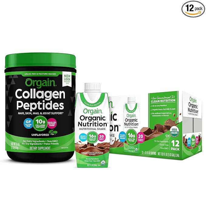 Orgain Hydrolyzed Collagen Powder Organic Nutritional Protein Shake (Packaging May Vary)