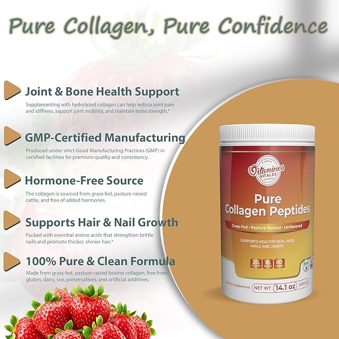 Pure Collagen Peptides – Grass-Fed Hydrolyzed Collagen Powder