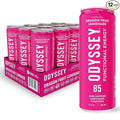 Odyssey Functional Energy Drink for Focus Cognition &amp Mood Support 12 Pack - Adaptogenic Drink with 85mg Green Tea Caffeine Lion’s Mane Cordyceps L-Theanine &amp Ginseng Dragon Fruit Lemonad