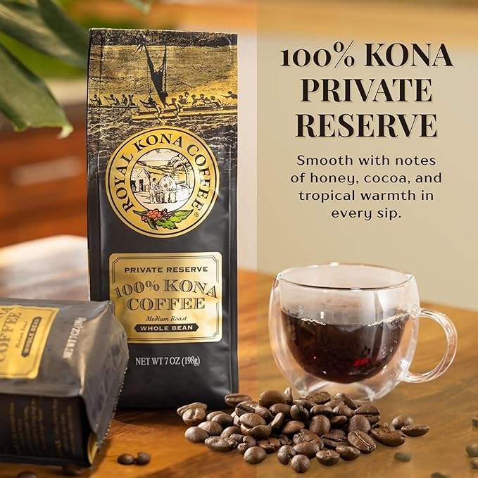 ROYAL KONA COFFEE Whole Bean - 100% Hawaiian Kona Whole Bean Coffee Medium Roast 2 Pounds