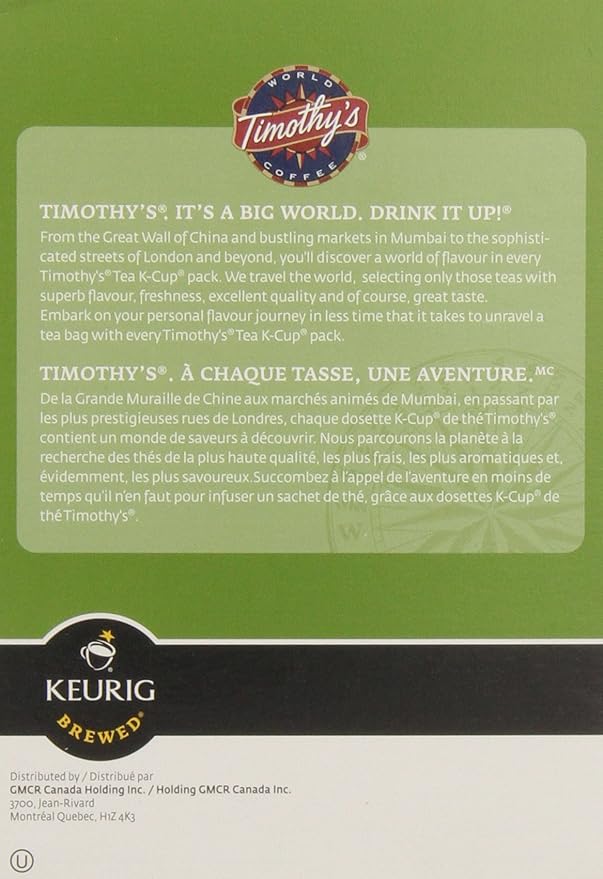 Timothy's World Coffee-K-Cups Twist Green Tea Cranberry 24-Count