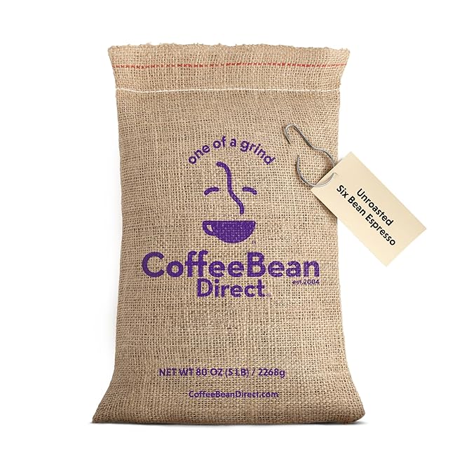 Coffee Bean Direct Unroasted Six Bean Espresso 5 Pound (Pack of 1)