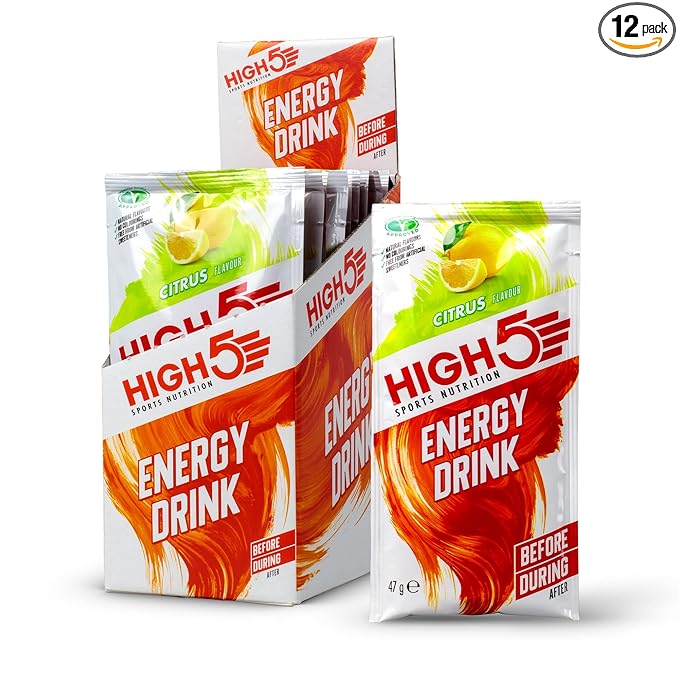 HIGH5 Energy Hydration Drink Refreshing Mix of Carbohydrates and Electrolytes (Citrus 12 x 47g)