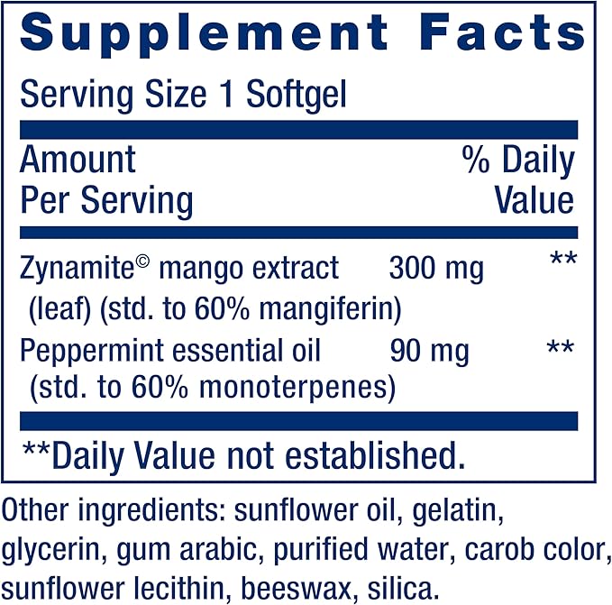 Life Extension Brain Fog Relief Mango Leaf Extract standardized Peppermint Oil nootropic Brain Supplement for Clarity and Focus Fast-Acting Caffeine-Free Gluten Free Non-GMO 30 softgels