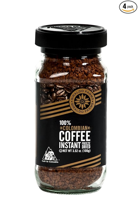 Giraldo Farms 100% Colombian Coffee Instant Freeze-dried 3.5-Ounce (Pack of 4)