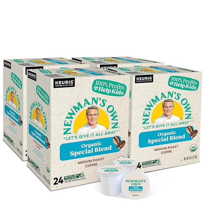 Newman's Own Organics Special Blend Keurig Single-Serve K-Cup Pods Medium Roast Coffee 96 Count