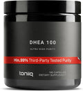 Toniiq Ultra High Strength DHEA 100mg Supplement for Men - 99%+ Highly Purified and Bioavailable Micronized DHEA Supplement for Women and Men - DHEA 100 mg - 180 Capsules