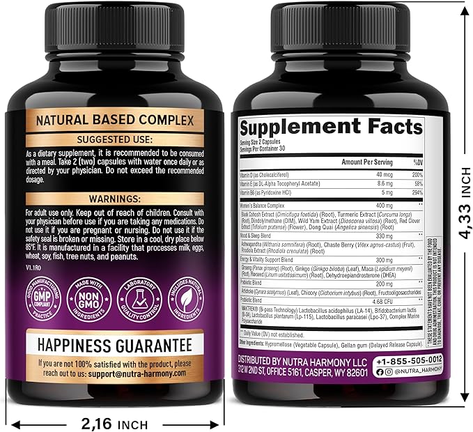 NUTRAHARMONY Collagen Peptides &amp Menopause Supplement