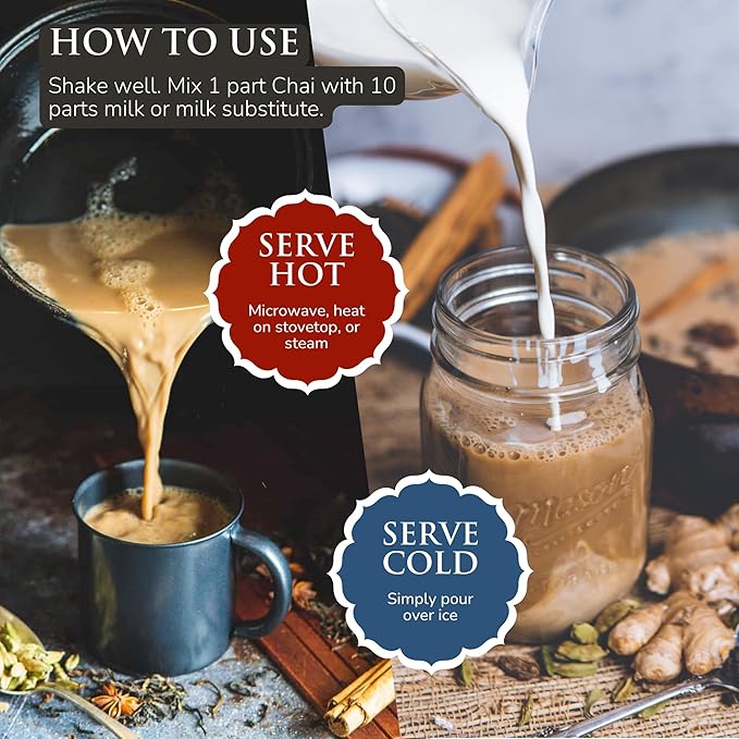 Third Street Chai Super Concentrate Chai 2-Pack 64 Fl. Oz. Black Tea Latte Concentrate Strong and Balanced Tea Blend Beverage Concentrate 10:1 Gluten Free Kosher Non-GMO