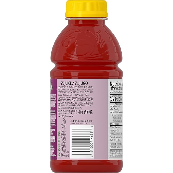 V8 Splash Fruit Juice 16 Oz 12 Count