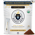 Monkey Brew Rise &amp Focus USDA Organic Mushroom Coffee | Boosts Focus Energy Immunity &amp Mood | 1750mg Adaptogens: Lion’s Mane Turkey Tail KSM-66 Ashwagandha | Low Caffeine Fruiting Body