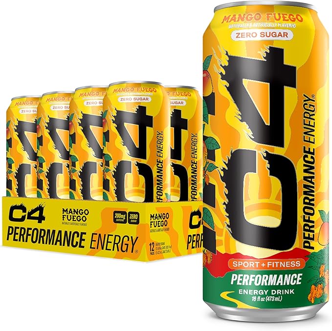 Cellucor C4 Performance Energy Drink - Mango Fuego 16 Fl Oz Can