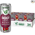 V8 +ENERGY Black Cherry Energy Drink Made with Real Vegetable and Fruit Juices 11.5 FL OZ Can 4 Count (Pack of 6)