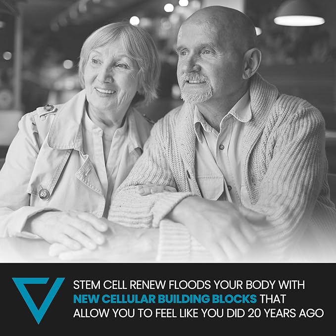 Stem Cell Renew | Boost Your Natural Supply of Stem Cells to Strengthen Mental Sharpness Help Slow Signs of Aging and Restore Youthful Energy - Created by NASA Scientist | 1-Month Supply (60 count)
